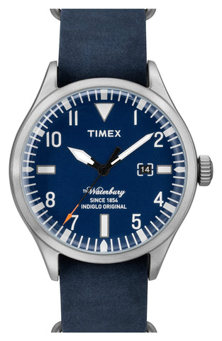 Timex® - 'Waterbury' Leather Strap Watch, 40mm - shop on Greybox