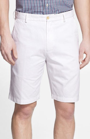 'Winston' Washed Twill Flat Front Shorts