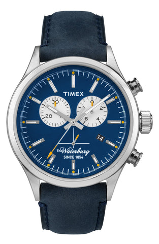 Timex® - 'Originals' Chronograph Leather Strap Watch, 42mm - shop on Greybox