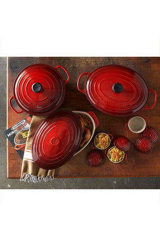 LE CREUSET - Four Mini Cocottes with Cookbook - shop on Greybox