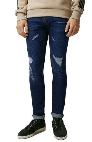 Repaired Stretch Skinny Fit Jeans
