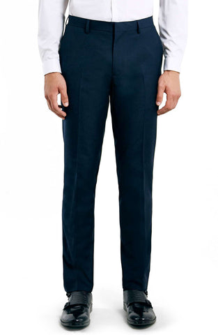 Topman - Skinny Fit Navy Suit Trousers - shop on Greybox