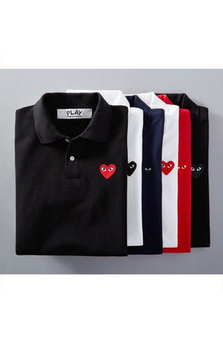 Piqué Polo with Small Heart Appliqué