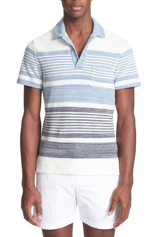 Stripe Cotton Terry Polo