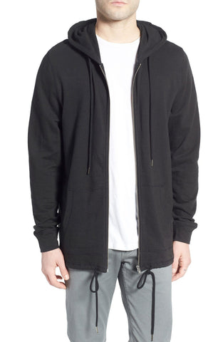 Threads for Thought - 'Crosbly' Longline Zip Hoodie - shop on Greybox