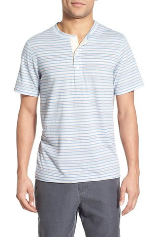 Billy Reid - 'Hunter' Regular Fit Stripe Short Sleeve Henley - shop on Greybox