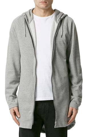 Topman - Longline Fishtail Zip Hoodie - shop on Greybox