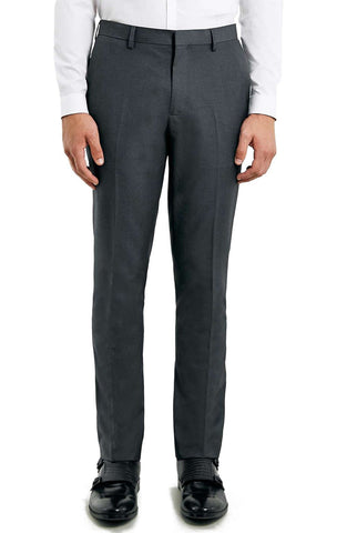 Topman - Slim Fit Grey Suit Trousers - shop on Greybox