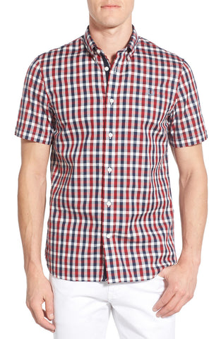 Extra Trim Fit Short Sleeve Gingham Shirt