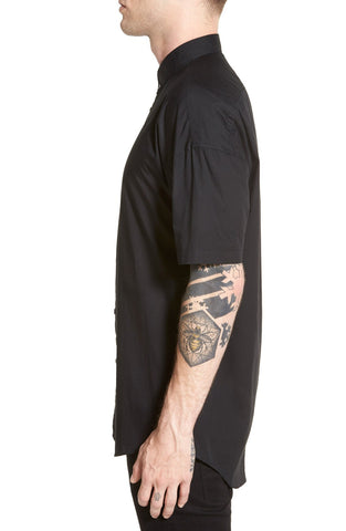 'Rugger' Oversize Longline Short Sleeve Woven Shirt
