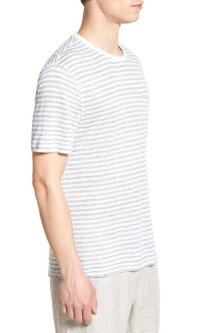 Stripe Linen Crewneck T-Shirt