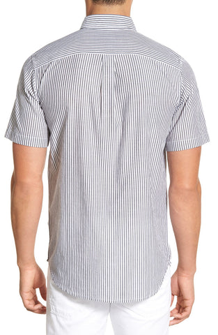 Obey - 'Trenton' Trim Fit Conductor Stripe Woven Shirt - shop on Greybox