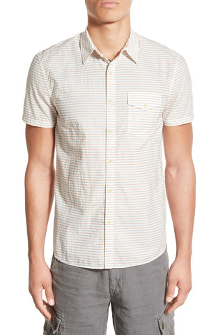 Stripe Short Sleeve Woven Shirt