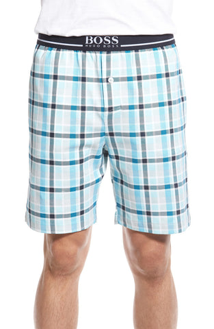 BOSS - 'Relax' Plaid Jersey Lounge Shorts - shop on Greybox