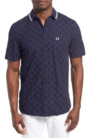 Extra Trim Fit Jacquard Dot Woven Polo