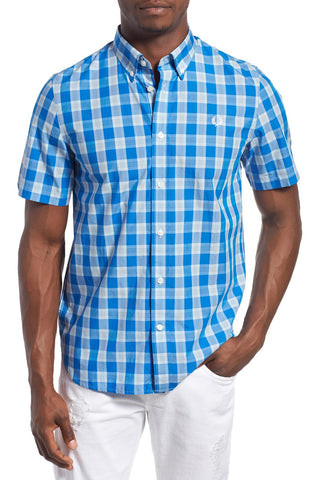 Extra Trim Fit Short Sleeve Tartan Check Woven Shirt