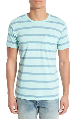 Slim Fit Nautical Stripe Pocket Crewneck T-Shirt