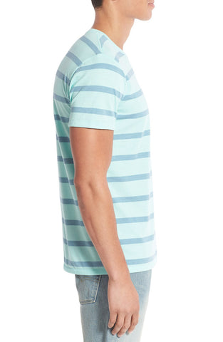 Slim Fit Nautical Stripe Pocket Crewneck T-Shirt