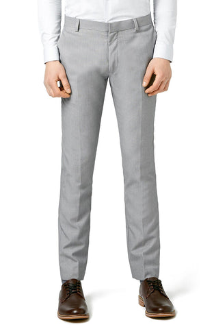 Topman - Skinny Fit Textured Grey Suit Trousers - shop on Greybox