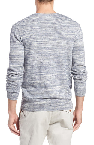 'Get Away' V-Neck Cotton Marl Pullover