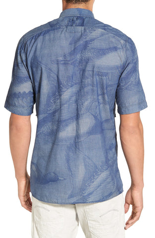 Extra Trim Fit Short Sleeve Print Woven Shirt