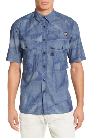 Extra Trim Fit Short Sleeve Print Woven Shirt