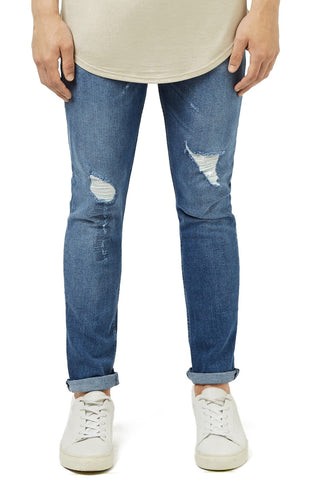 Ripped Stretch Skinny Fit Jeans