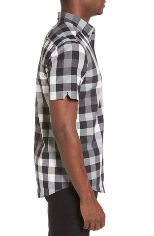 Trim Fit Gingham Short Sleeve Woven Shirt