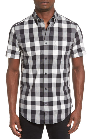 Trim Fit Gingham Short Sleeve Woven Shirt