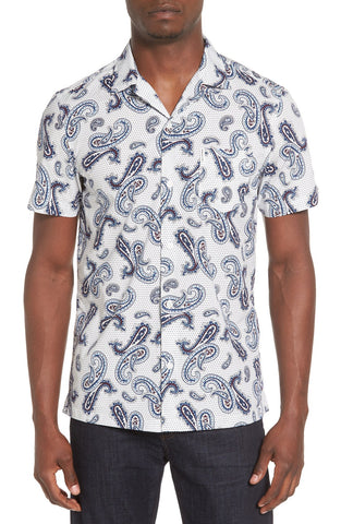 Paisley Print Short Sleeve Woven Shirt