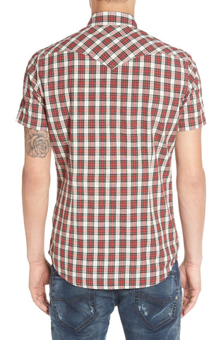 'S-Zule' Short Sleeve Plaid Woven Shirt