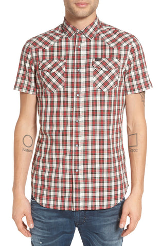 'S-Zule' Short Sleeve Plaid Woven Shirt
