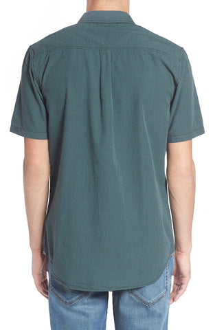 'Pearce' Trim Fit Short Sleeve Micro Gingham Woven Shirt