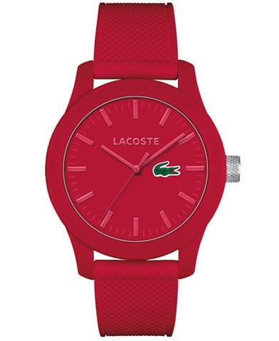 Lacoste - Lacoste Men's L.12.12 Red Silicone Strap Watch 43mm 2010764 - shop on Greybox