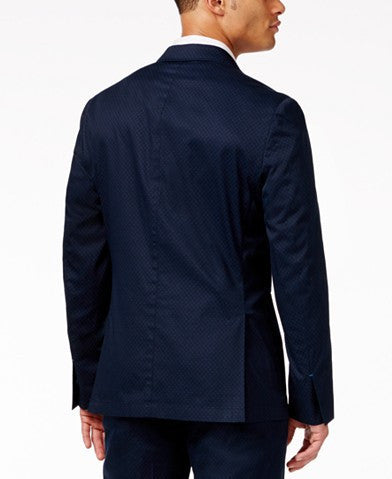 Vince Camuto Mens Navy Hero Print Stretch Cotton Blazer & Pants Suit Separates