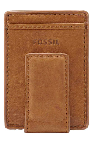 Fossil - 'Ingram' Leather Magnetic Money Clip Card Case - shop on Greybox