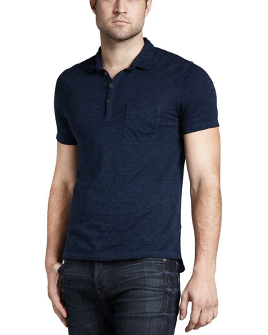 7 For All Mankind - Slub Polo, Coastal Blue - shop on Greybox