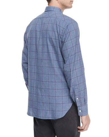 Glen-Plaid Long-Sleeve Sport Shirt, Multi