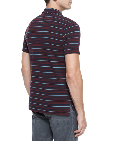 Pensacola Striped Pique Polo Shirt, Red Pattern