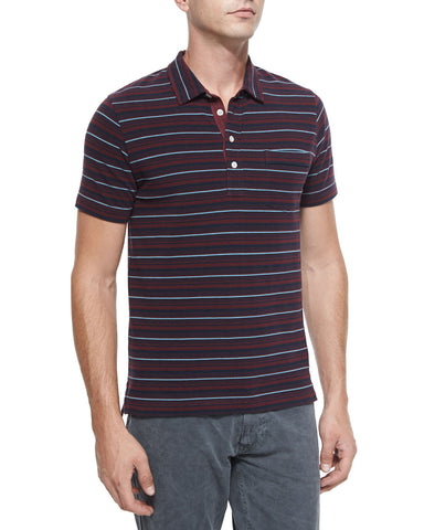 Pensacola Striped Pique Polo Shirt, Red Pattern
