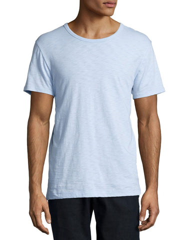 Short-Sleeve Slub Crewneck T-Shirt, Light Blue