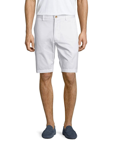 Robert Graham - Solid Flat-Front Shorts, White - shop on Greybox