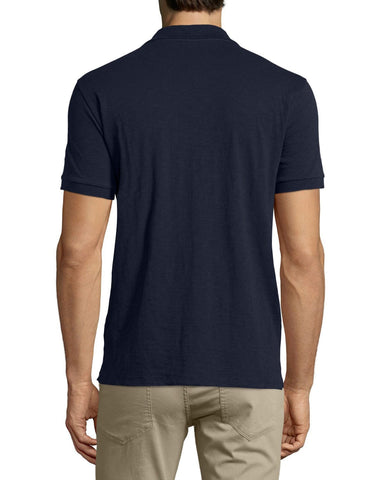 Vince - Slub Short-Sleeve Polo Shirt, Navy - shop on Greybox